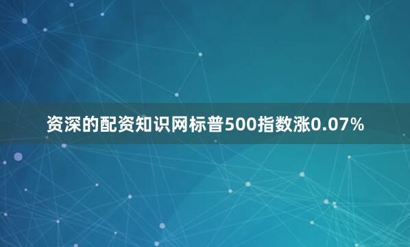 资深的配资知识网标普500指数涨0.07%